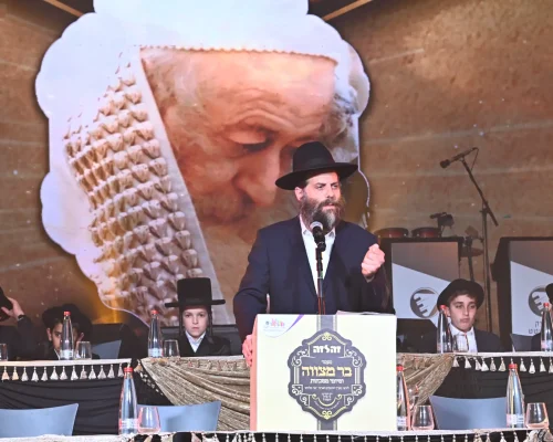 הרב אברהם לוין נואם במעמד